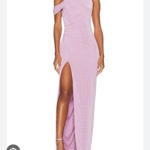 Katie May Rhea Asymmetric Lilac Jersey Gown